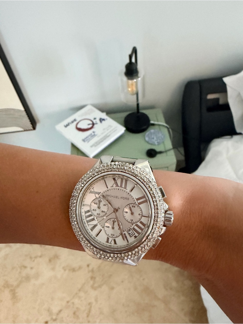 Michael Kors Silver Crystal Pavé Women's Chronograph Watch